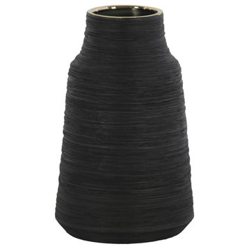 Urban Trends Ceramic Round Vase With Black Finish 45714