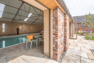 Traditional indoor rectangular lap pool in Cheshire.