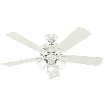 Hunter Fan Company Crestfield Fresh White Ceiling Fan With Light, 52"