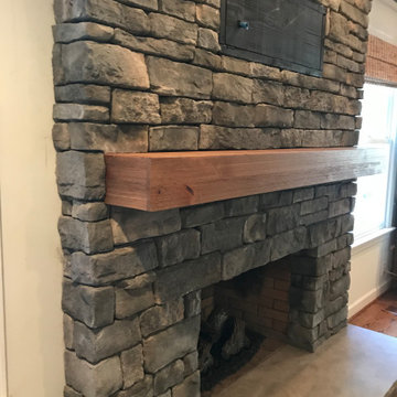 Interior Stone Fireplace Construction