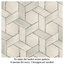 7.13"x16.38" Lambris Naveta Porcelain Floor/Wall Tiles, Set of 13, Blanc