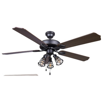 Madison 3 Light 52" Indoor Ceiling Fan, Graphite