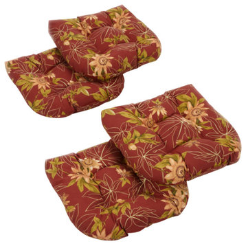 19" U-Shaped Outdoor Tufted Chair Cushions, Set of 4, Mirage