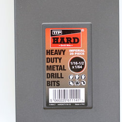 TTP HARD Imperial drill kit. 29 piece drill set. 1/16-1/2x1/64 cobalt drill set - Power Tools