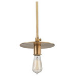 Hudson Valley Lighting - Walker, 1 Light, Pendant, Aged Brass Finish - Walker provides quality and versatility. Its shade is made of a thick heavy metal disc. A recessed detail to the cast backplate highlights the weight and solidity of the piece. Just above the shade, Walker has a swivel which allows you to move its Edison-style Bulb (Included) into the direction you desire.