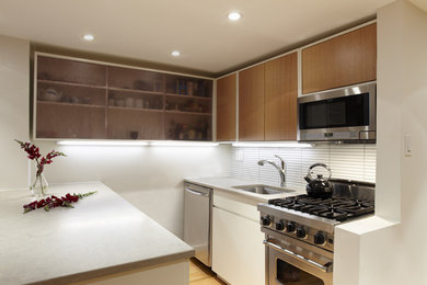 Example of a trendy kitchen design in New York
