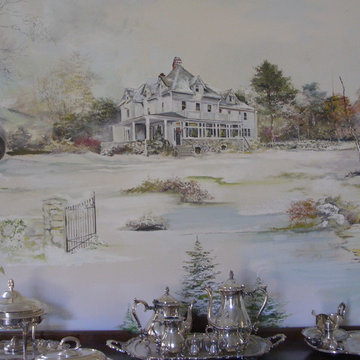 Hudson River School Art Movement inspired dining room