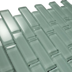 1x3 Light Grey Glossy Subway Glass Mosaic Tiles - Home Accessories & Decor