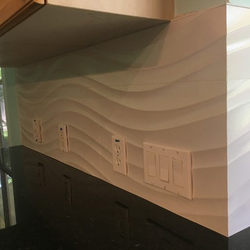 KITCHEN - Backsplash - Porcelanosa Qatar Nacar White Large Panel Wave Tile 2