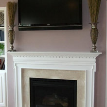 living room fireplace surround