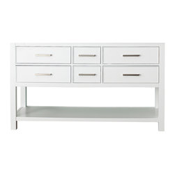 Avanity Corporation - Avanity Brooks 60" Vanity Only, White Finish - Bathroom Vanities And Sink Consoles