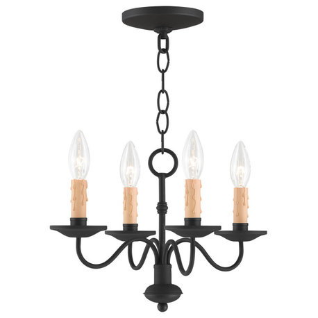 Livex 4464-04 4-Light Mini Chandelier, Black