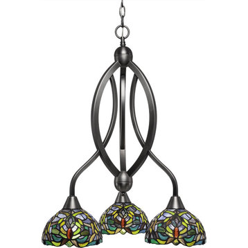 Bow Round Foyer Light - Brushed Nickel, Kaleidoscope Art, 3