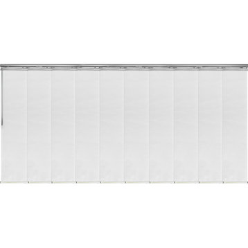 Chauky White 10-Panel Track Extendable Vertical Blinds 120-218"W