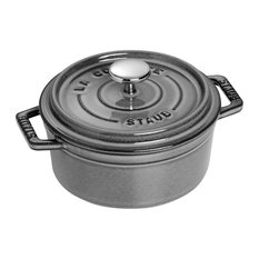 Staub Cast Iron 0.5-qt Round Cocotte - Graphite Grey