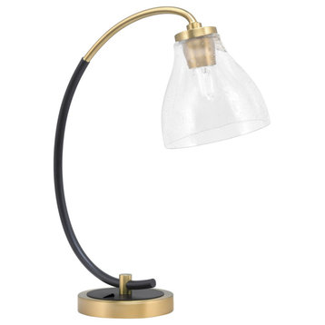 Table Lamps & Desk  New Age Brass Finish 6.25 Clear Bubble Glass
