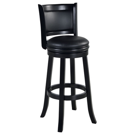 Boraam Augusta 34" Extra Tall Swivel Bar Stool, Black