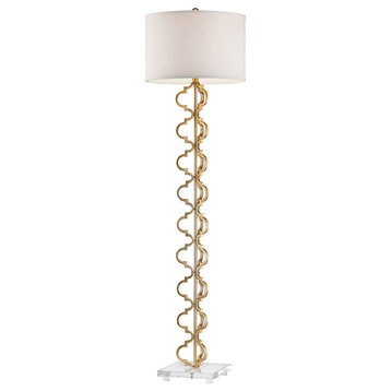 Castile 1 Light Floor Lamp, Gold Leaf