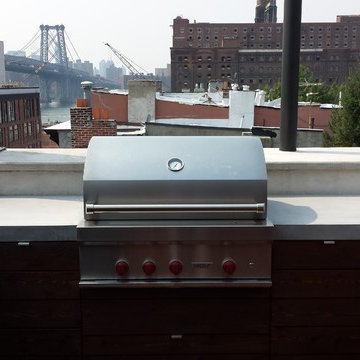 Brooklyn outdoor concrete counters.