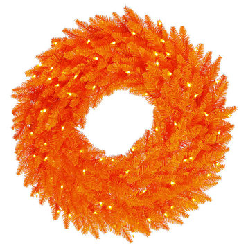 Vickerman 30" Orange Wreath, Dura-Lit 260 Tips, 100 Orange, LED