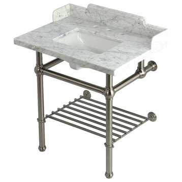 LMS3030MBSQB8 30" Console Sink with Brass Legs (8-Inch, 3 Hole)