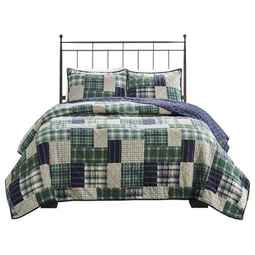100% Polyester Reversible Printed Coverlet Set