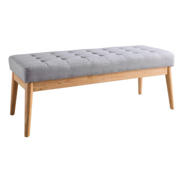 GDF Studio Anglo-Modern--Fabric-Bench Anglo-Modern--Fabric-Bench A, Sky Gray