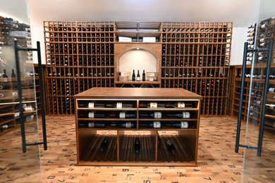 Wine cellar - contemporary wine cellar idea in Orange County