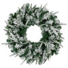 Flocked Winfield Fir Artificial Christmas Wreath, 24", Unlit
