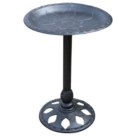 Garden Foral Birdbath in Copper Rust