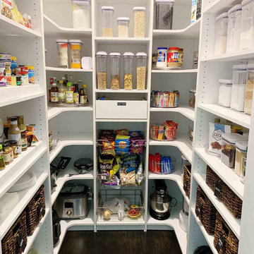 Functional And Organized Walk-In Closet And Pantry