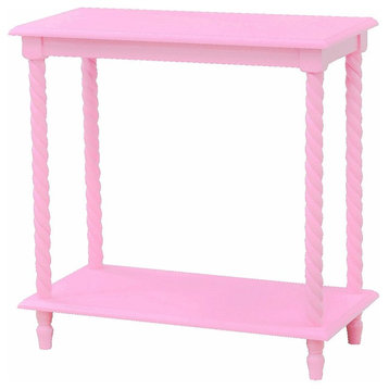 Chair Side Table/2 Tier Shelves in Pink