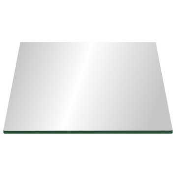 12" Square Glass Top 3/8" Thick With Flat Polish Edge And Touch Corners