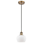 Innovations Lighting - Fenton 1-Light Mini Pendant, Brushed Brass, Matte White - A truly dynamic fixture, the Ballston fits seamlessly amidst most decor styles. Its sleek design and vast offering of finishes and shade options makes the Ballston an easy choice for all homes.