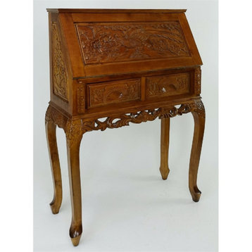 Phoenix secretary desk 31Wx14Dx43"H solid wood brown color cabinet