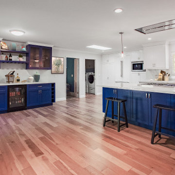 Laguna Niguel Kitchen Remodel with Beverage Bar & Striking Blue Cabinetry
