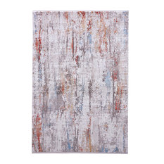 Feizy 3903FIVY Cadiz Machine Made Gray / Red Area Rug - 2'-2" X 3'-2" Rectangle