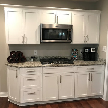 Waypoint Cabinetry- Painted Linen with New Bianco Lavender Granite