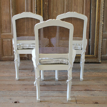 Set of 6 French Country Louis XV Style Cane Back Dining Chairs
