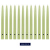 12" Colonial Candle Handipt Taper Candle, Willow Green, Set of 12