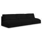 Meridian Furniture - Ease Fabric Upholstered Modular Sofa, Black - Ease into comfort when you bring home this Ease fabric modular sofa. Designed with an uber casual vibe in mind, this plump sofa sits low to the floor, making it a simplistically perfect addition to a living room, den, game room, teen's room, or dorm room. This fun sofa is part of a modular collection, so you can add it with other items in the Ease collection for a custom arrangement.