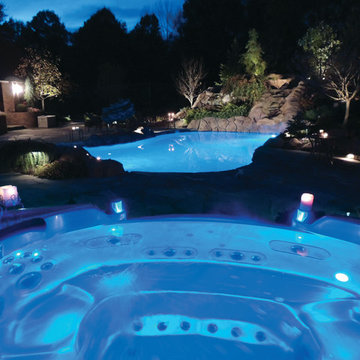 Backyard Resort at night