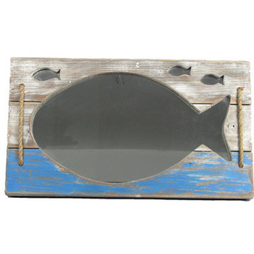 Nautical Distressed Wood Fish Mirror