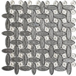 Unique Design Solutions - 11.51"x11.51" Elyptic Basketweave Imagination Mosaic, Set Of 4, Grey Poupon - 1 sq ft/sheet - Sold in sets of 4