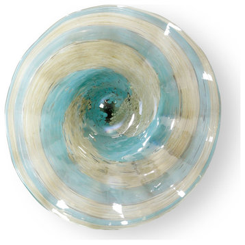 Firenze Decorative Plate, Aqua Blue/Beige