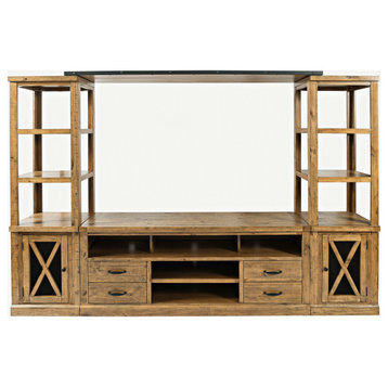 Telluride Rustic Pine Entertainment Center With 70" TV Console
