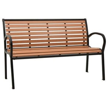 vidaXL Garden Bench 49.2" Steel/WPC Black/Brown