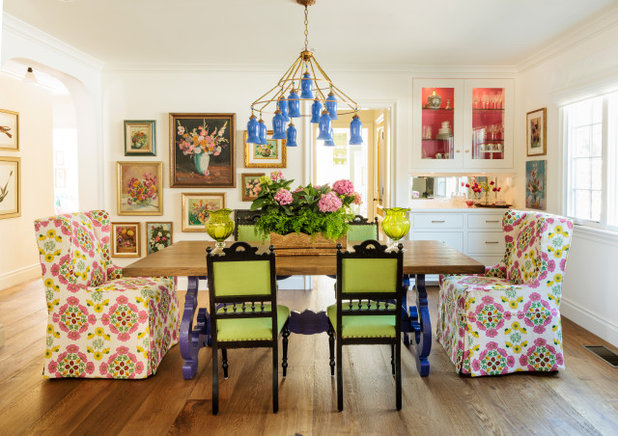 Eclectic Dining Room by Alison Kandler Interior Design