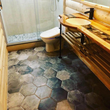Bathroom - Log Siding, Custom Vanity