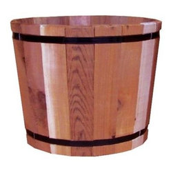 Western Red Cedar Large Barrel - Outdoor Pots And Planters